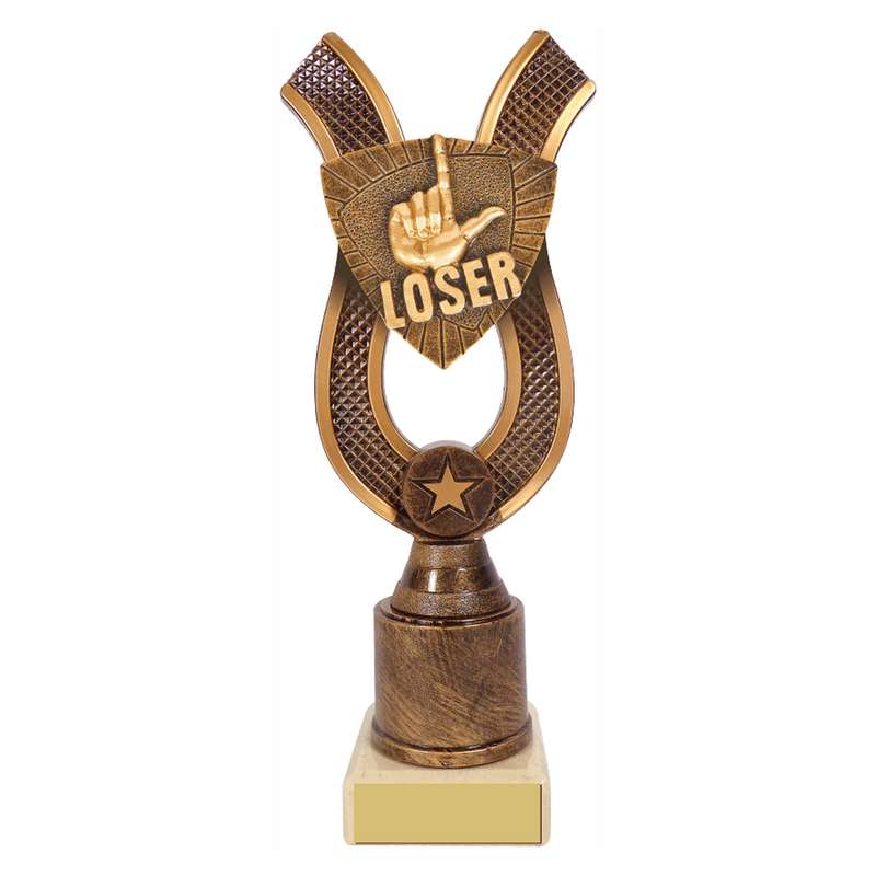 Antique Gold Ribbon Award with Resin Loser Trim 180mm – Ant Gold