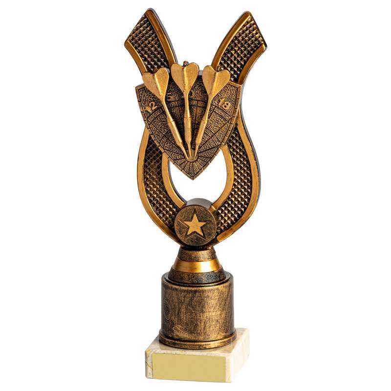 Antique Gold Darts Award with Resin Darts Trim 220mm – Ant Gold