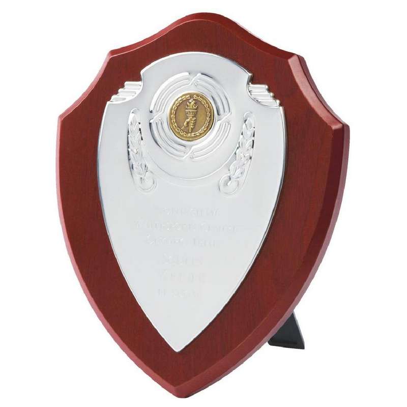 Chrome Fronted Shield 200mm – Dark Wood
