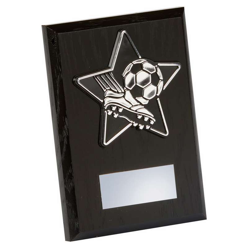 Silver/Black Boot Ball Trim, Black Wood Award 130mm – Black