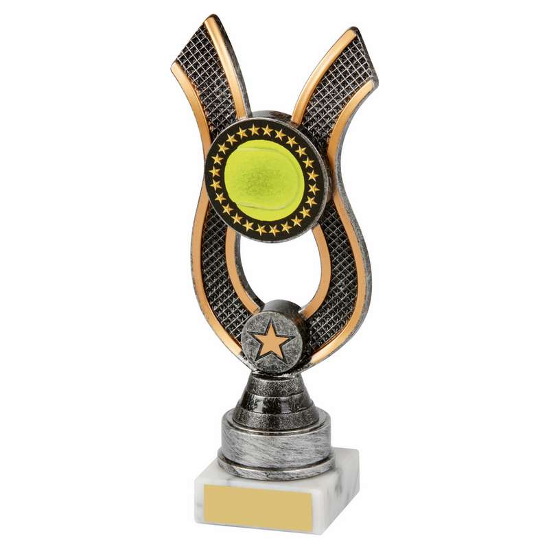 Antique Silver Ribbon Award – Tennis 200mm – Ant Silver