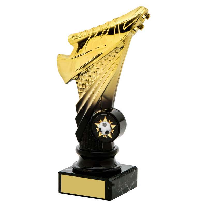2 Tone Gold/Black Avastar Football Boot Trophy 175mm – Gold/Black