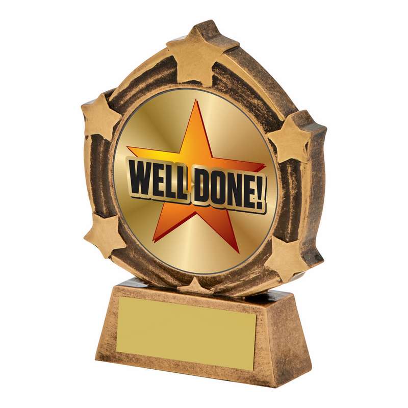 Resin “Well Done” Award 100mm – Ant Gold