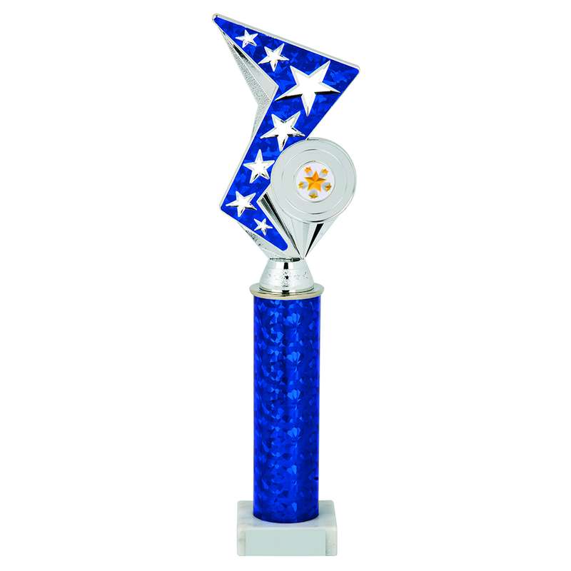 Silver/Blue Zig Zag Holder Award 345mm – Blue