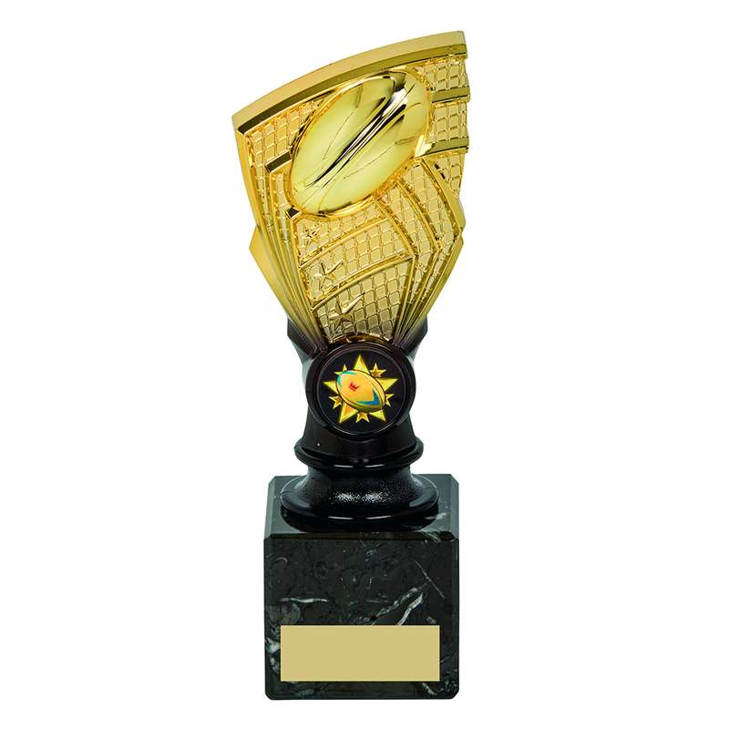 Gold/Black Rugby Shard Trophy 185mm – Gold/Black