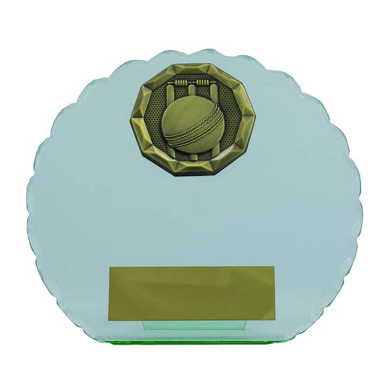 Cricket Jade Glass Circle Stand Award 145mm – Clear