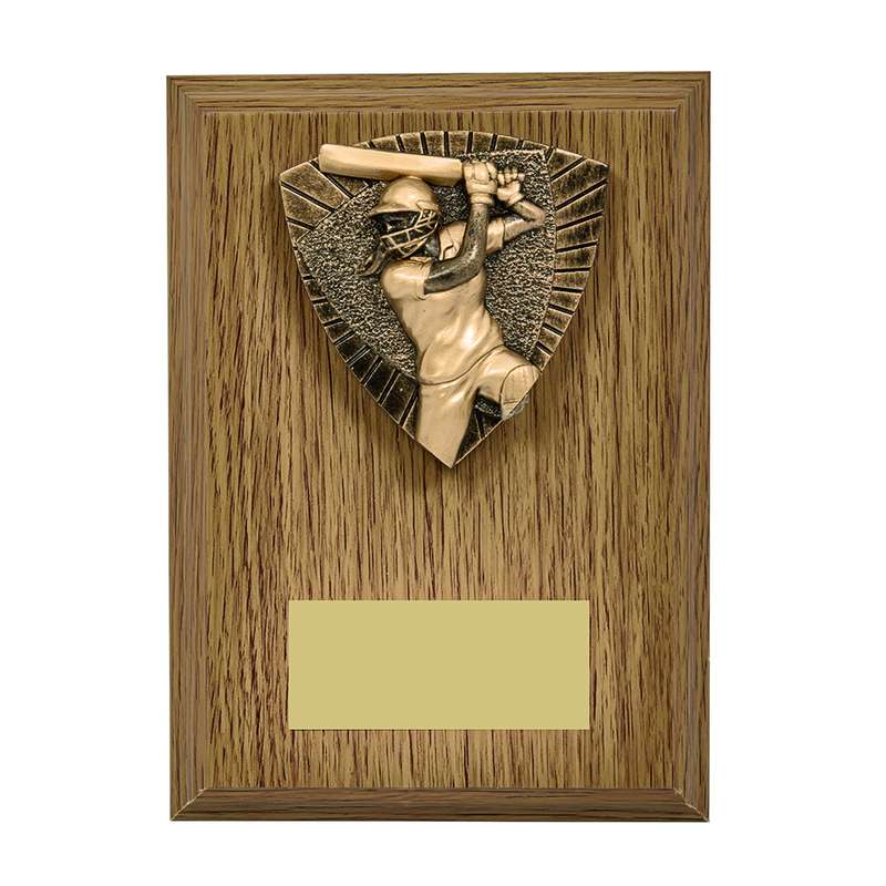 Light Oak Foil Plaque + Male Cricket 150mm – Light Oak