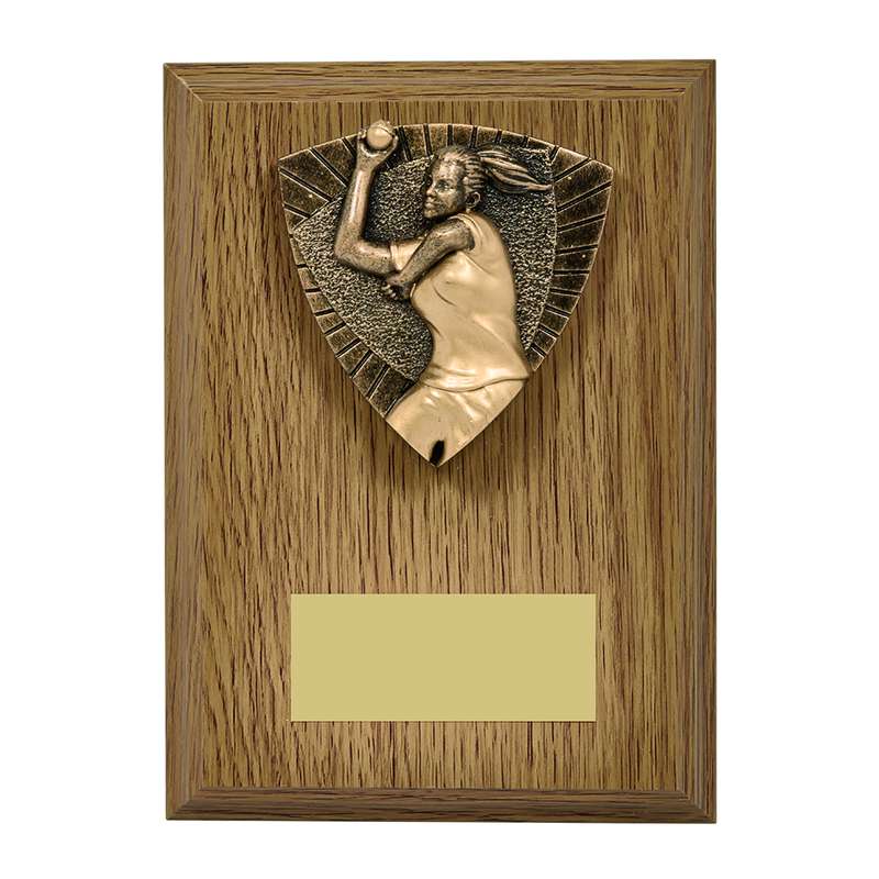 Light Oak Foil Plaque + Female Cricket 150mm – Light Oak