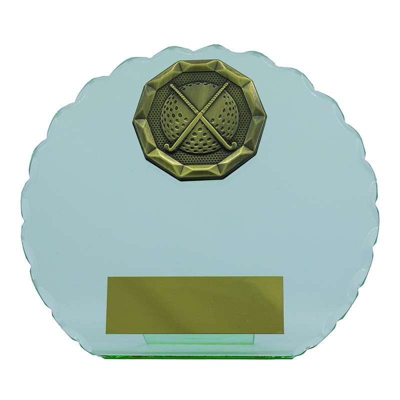 Hockey Jade Glass Circle Stand Award 145mm – Clear