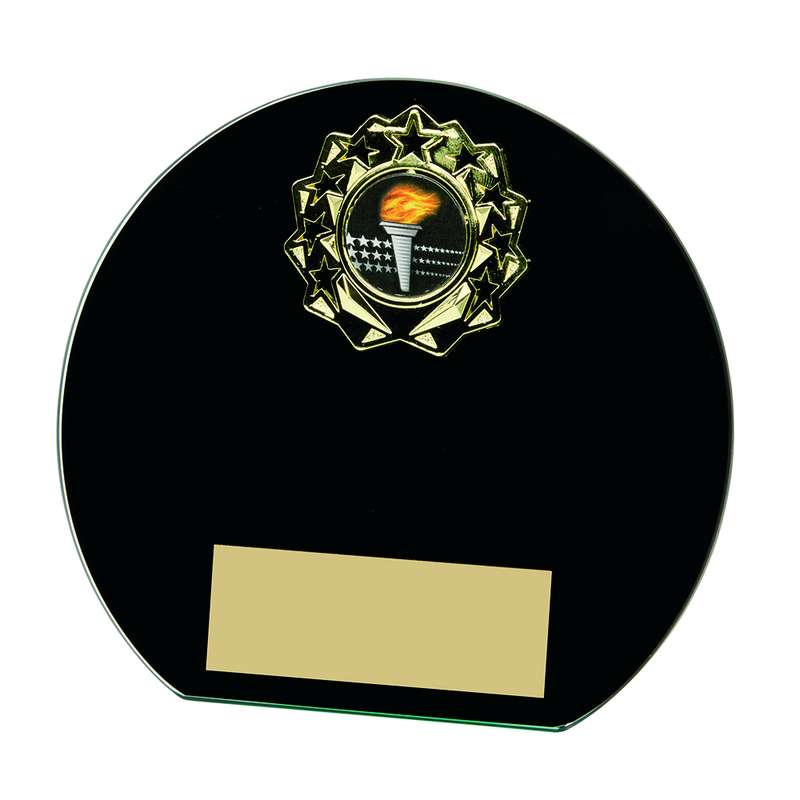 Black Glass Award with Metal Trim 120mm – Black