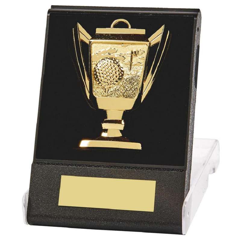 Cup Design Golf Medal in Case (Gold) 50mm – Gold