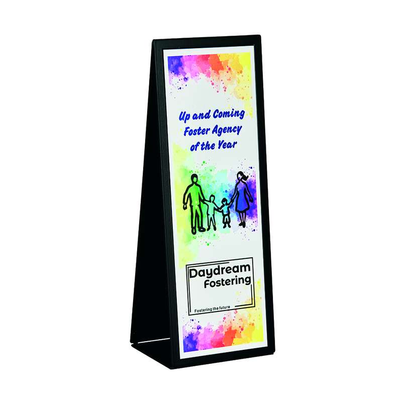 Metal Stand “RAZOR” Award with White Front 350mm – White