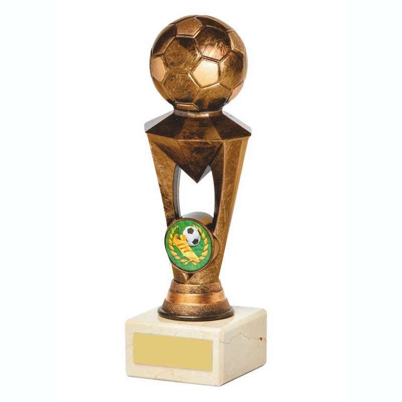 Antique Gold Football “Diamond”Trophy 230mm – Ant Gold