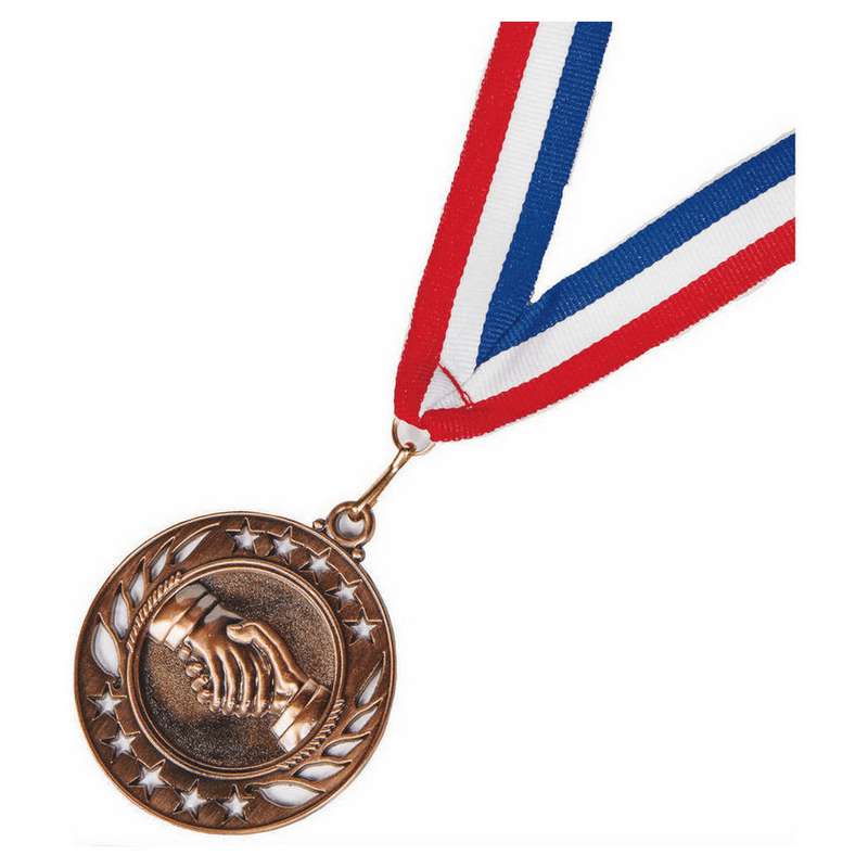60mm Gold Friendship Medal with Ribbon