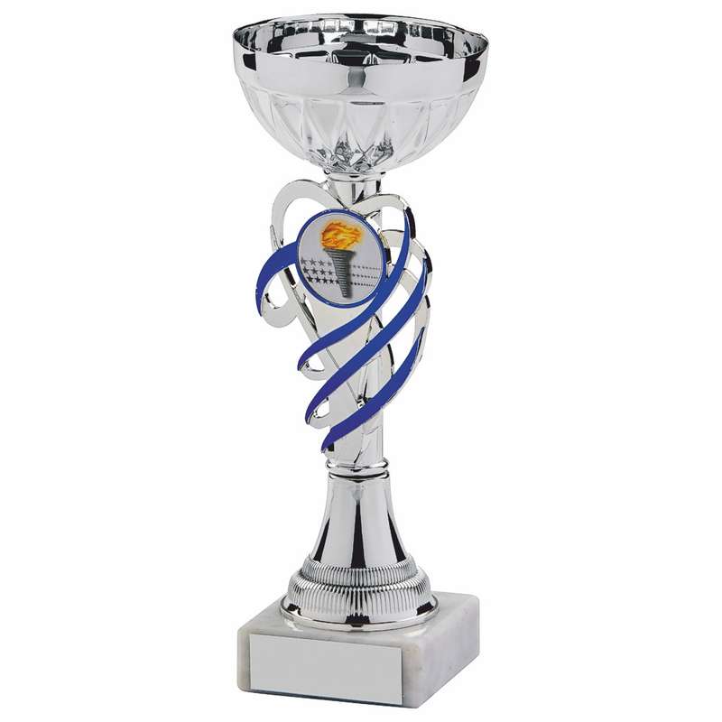 Silver Bowl Award Cup 295mm – Silver/Blue
