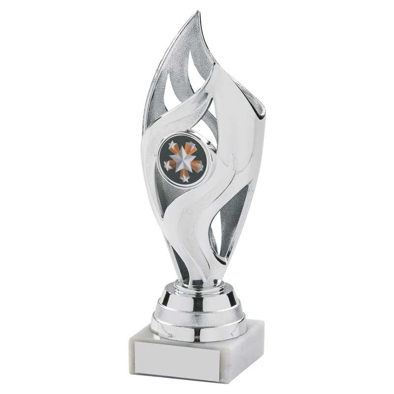 Silver Tulip Sculpture Award 250mm – Silver/Blue
