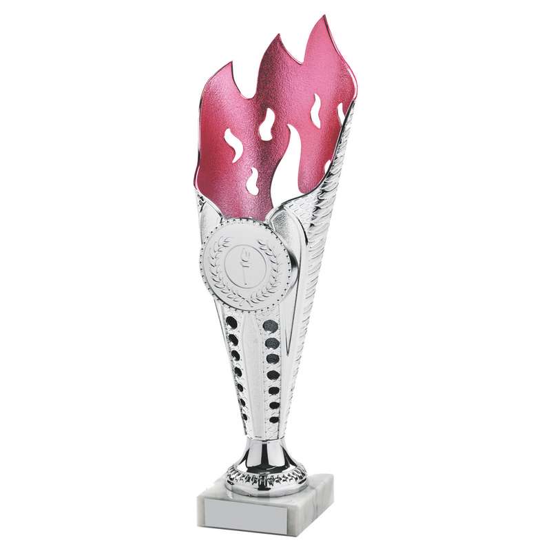 Silver/Pink Flame Sculpture Award 360mm – Silver/Pink