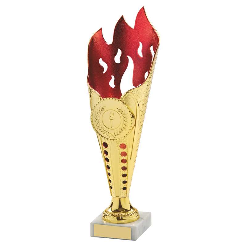 Gold/Red Flame Sculpture Award 360mm – Gold/Red