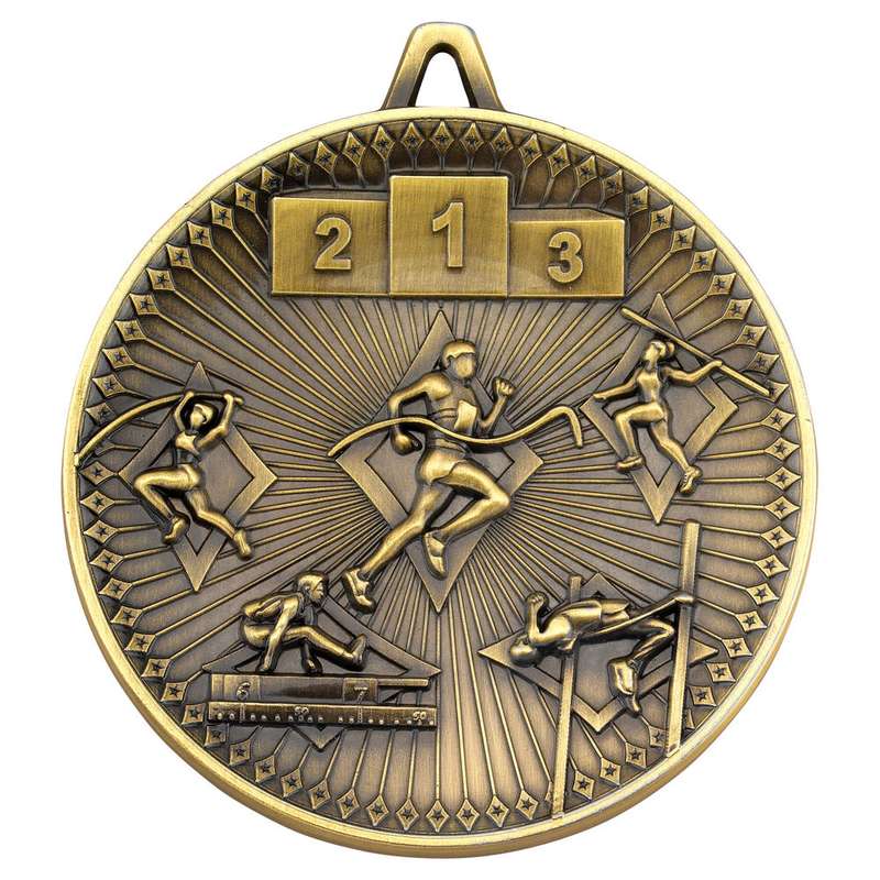 ATHLETICS DELUXE MEDAL ANTIQUE GOLD – 2.35in