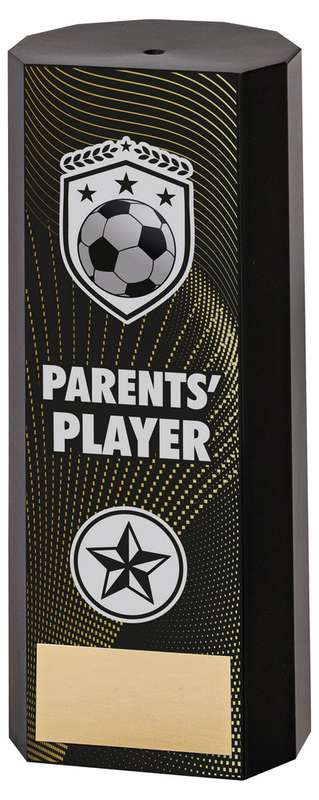 BLACK PLASTIC FILLED COLUMN FOOTBALL PARENTS PLAYER (1in CEN) – 6in