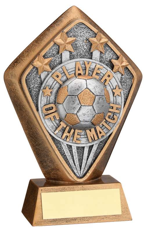 BRZ/GOLD DIAMOND HOLDER WITH PLAYER OF THE MATCH DISC AND PLATE – 5.25in