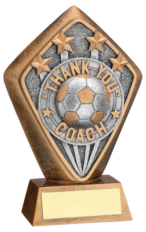 BRZ/GOLD DIAMOND HOLDER WITH THANK YOU COACH DISC AND PLATE – 5.25in