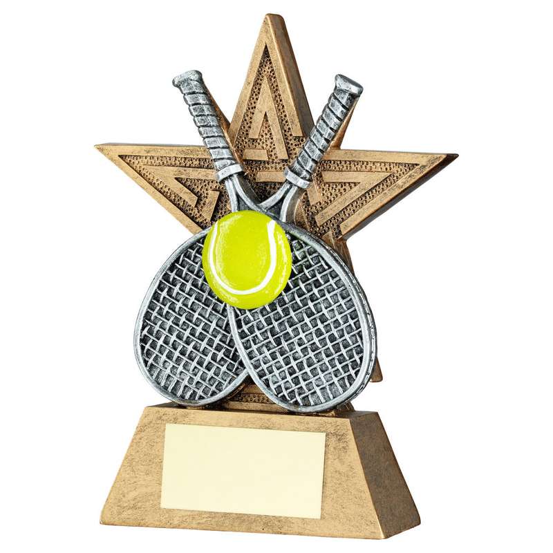 BRZ/PEW/YELLOW TENNIS STAR LINE SERIES WITH PLATE – 4in