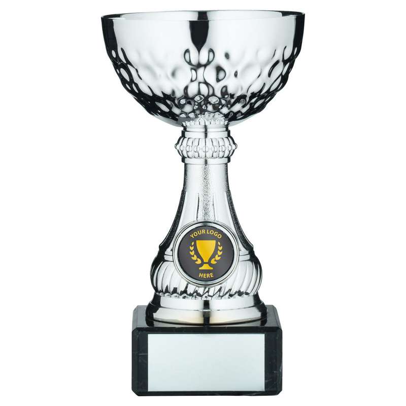SILV MINI ASSEMBLED TROPHY CUP WITH PLATE (1in CENTRE) – 5in