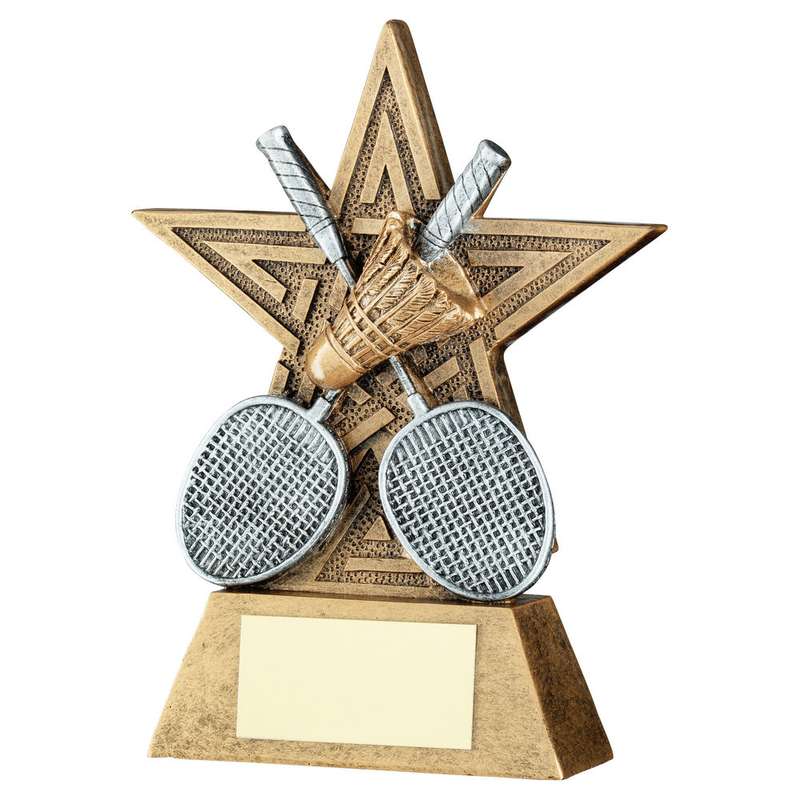 BRZ/PEW/GOLD BADMINTON STAR LINE SERIES WITH PLATE – 4in