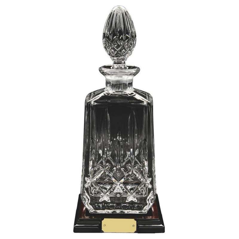 Crystal Decanter on Wood Stand 320mm – Clear