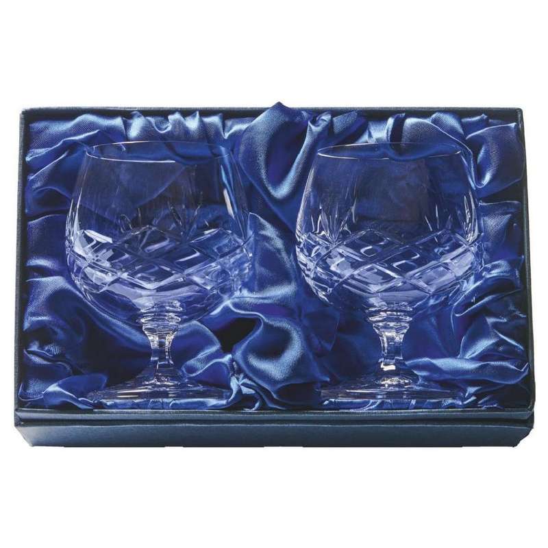 Two Crystal Brandy Balloons (In Presentation Case) 115mm – Clear