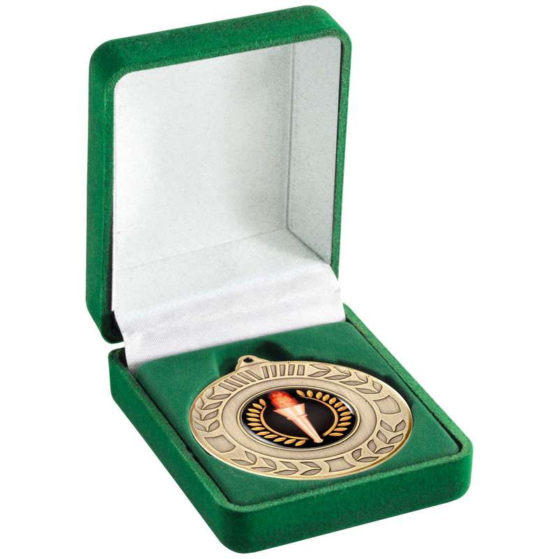 DELUXE GREEN MEDAL BOX (40/50mm RECESS) – 3in