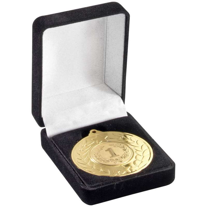DELUXE BLACK MEDAL BOX (40/50mm RECESS) – 3in