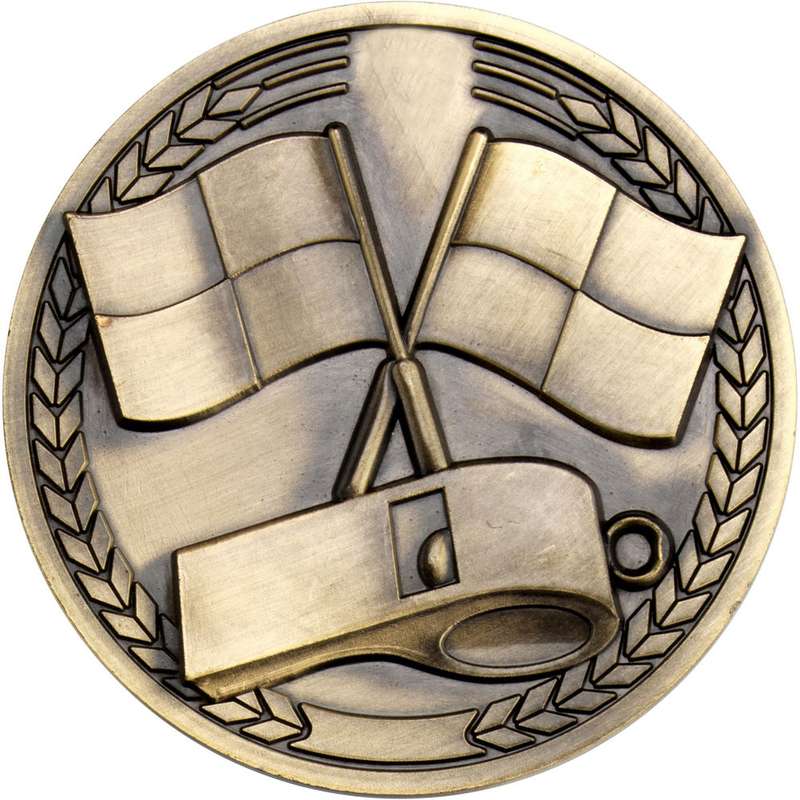 REFEREE MEDALLION ANTIQUE GOLD – 2.75in