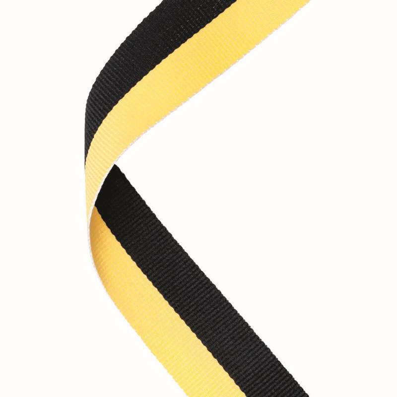 MEDAL RIBBON BLACK/YELLOW – 30 X 0.875in