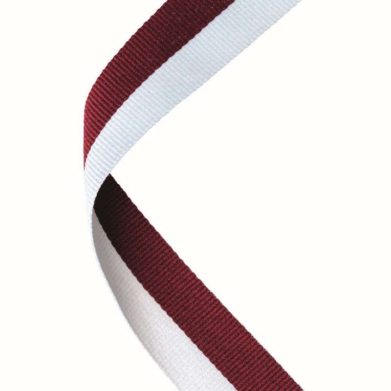 MEDAL RIBBON MAROON/WHITE – 30 X 0.875in