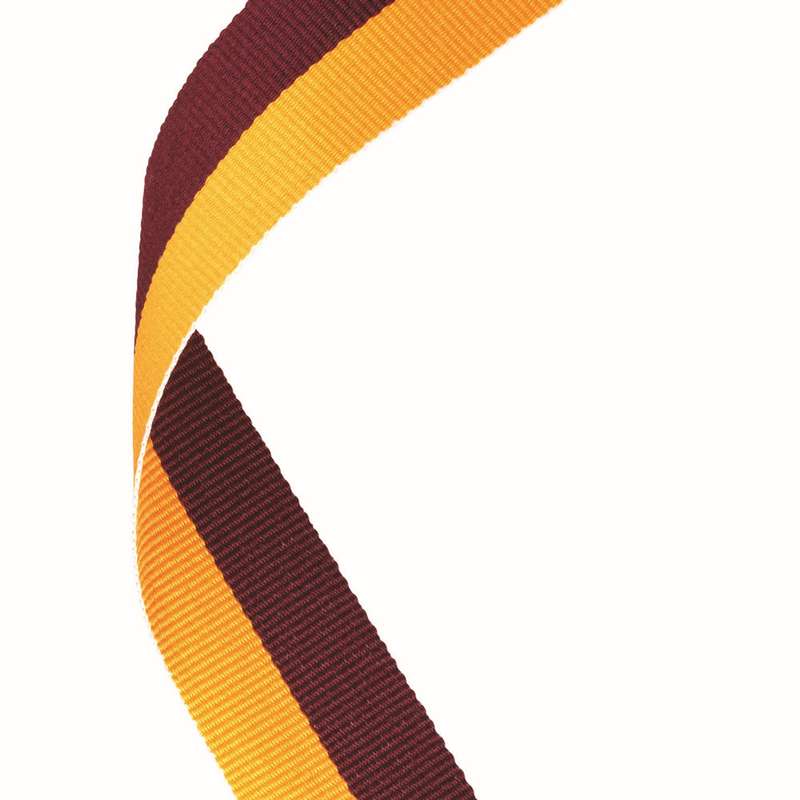MEDAL RIBBON MAROON/GOLD – 30 X 0.875in