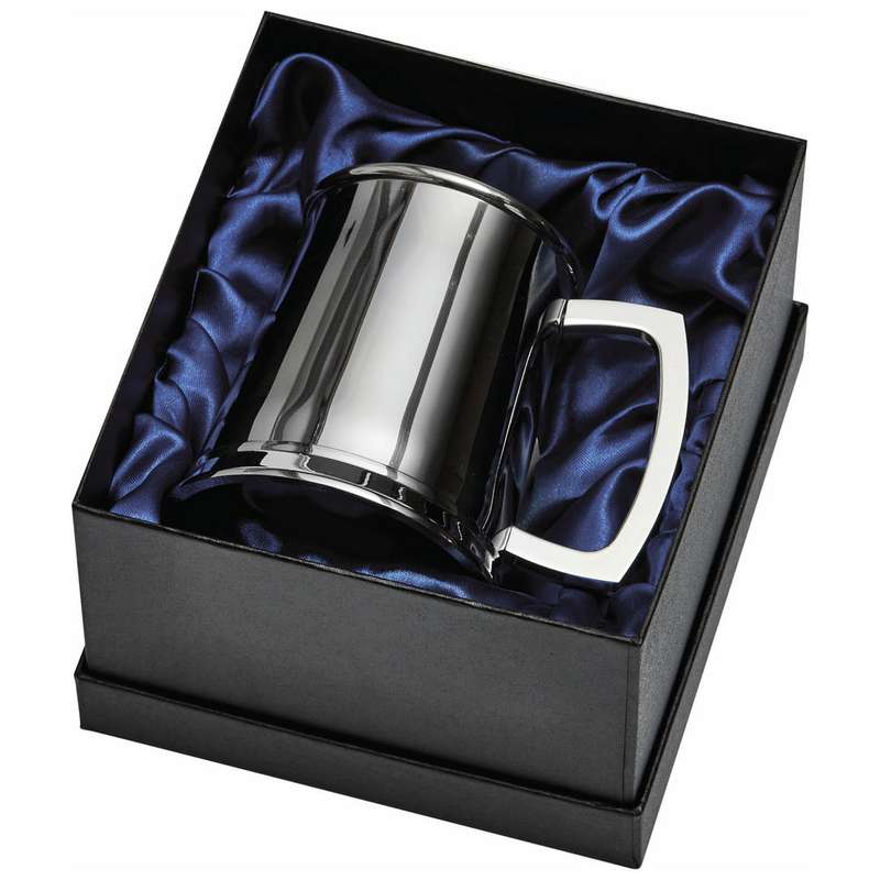 1 Pint Stainless Steel Tankard in Presentation Case 110mm – Silver