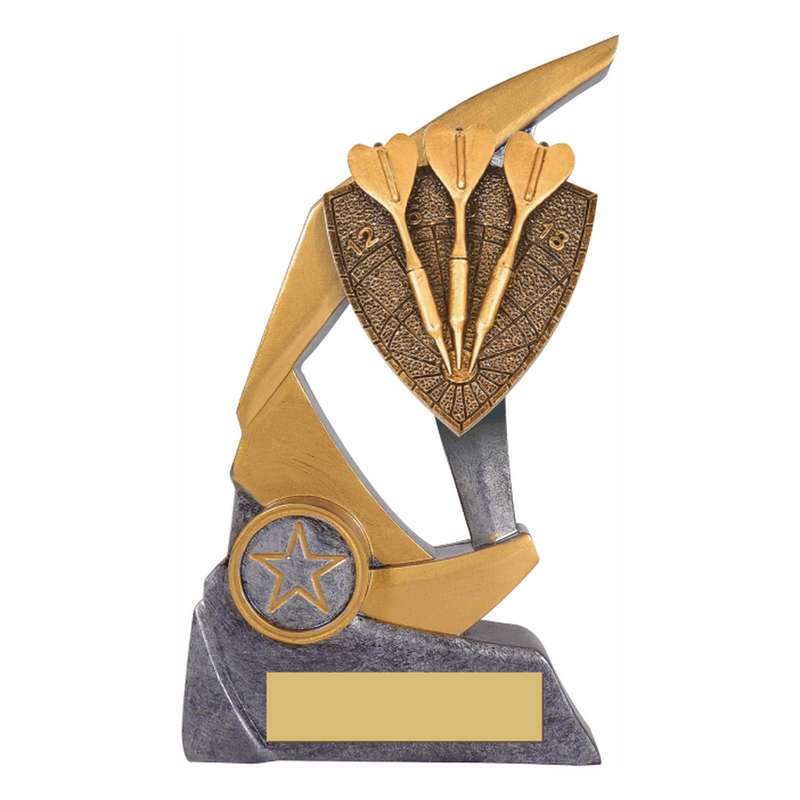 Antique Silver Resin Claw Trophy with Darts Trim 150mm – Ant Silver