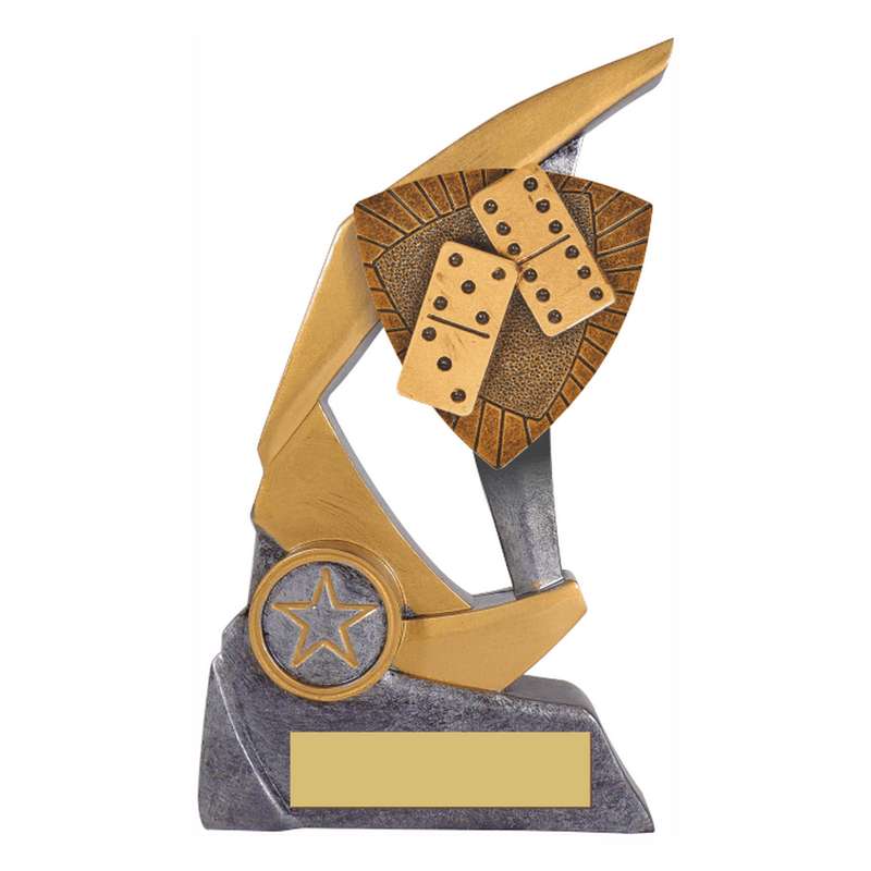 Antique Silver Resin Claw Trophy with Dominoes Trim 150mm – Ant Silver