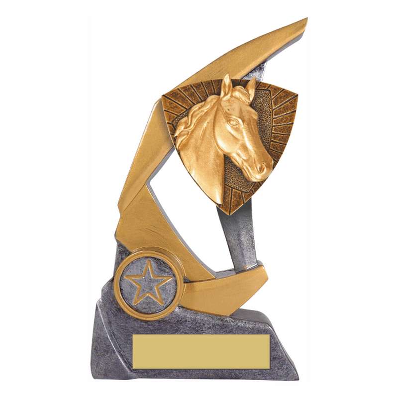 Antique Silver Resin Claw Trophy with Horse Trim 150mm – Ant Silver