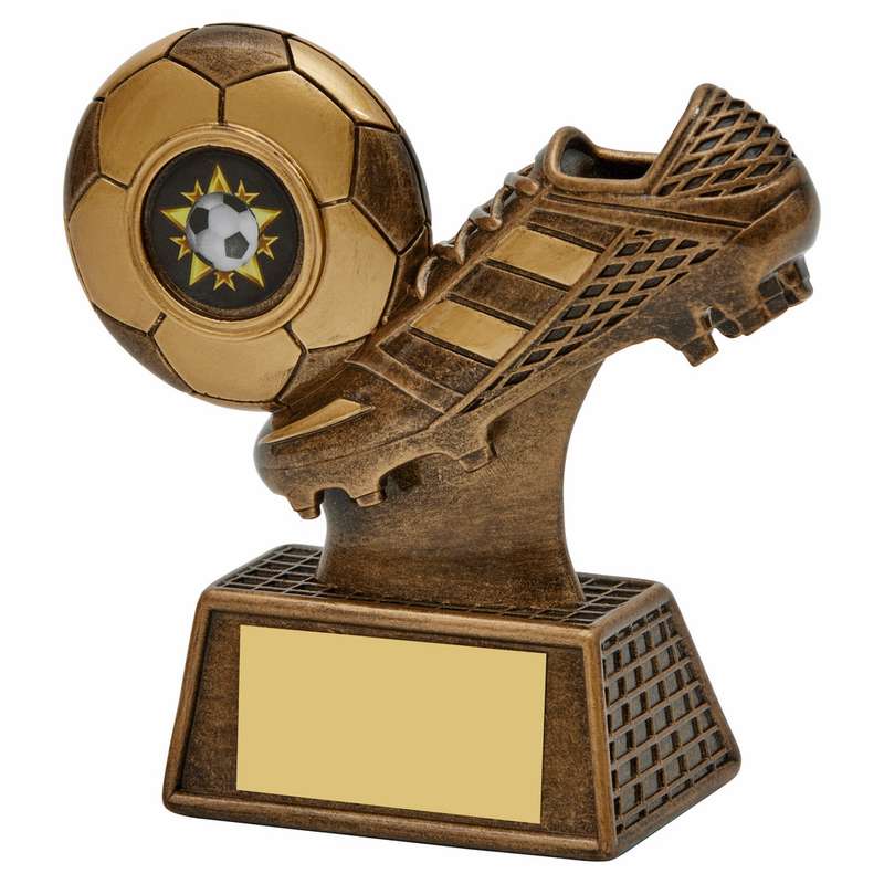 Antique Gold Resin Football Boot Trophy 80mm – Ant Gold