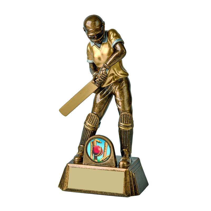 Antique Gold Female Cricket Batter Trophy 180mm – Ant Gold