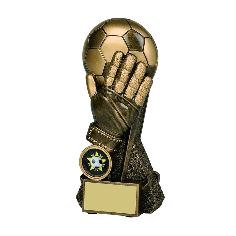 180mm Antique Gold Goalkeeper Glove/Ball Trophy – Ant Gold