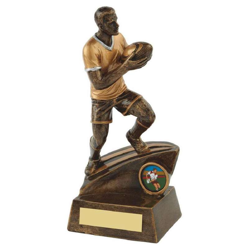 Resin Male Rugby Player Trophy 160mm – Ant Gold