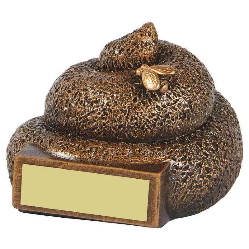 Dog Mess Resin Award 70mm – Ant Gold