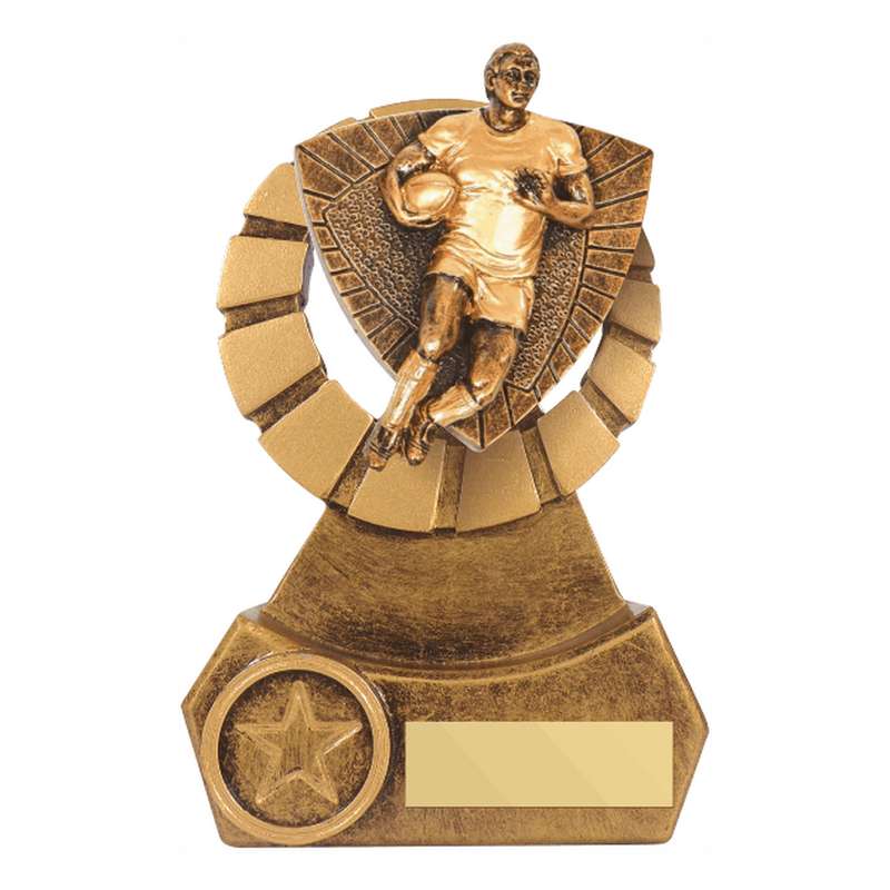 Antique Gold Resin Male Rugby Player Award 140mm – Ant Gold