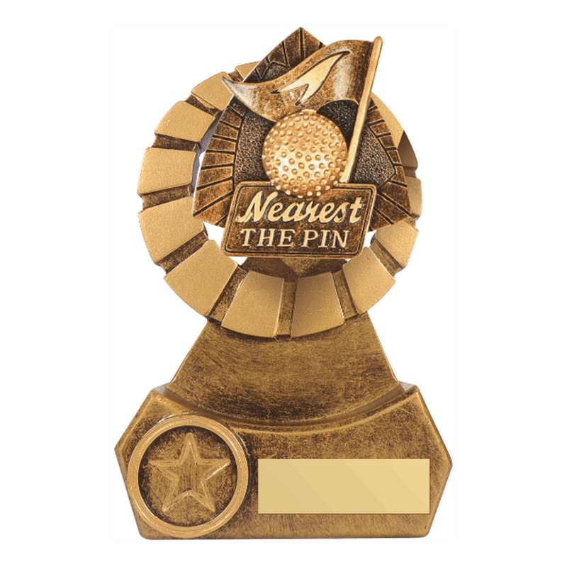 Antique Gold Resin Nearest the Pin Award 140mm – Ant Gold