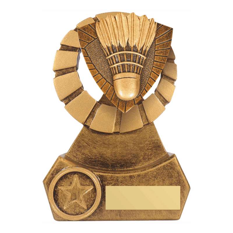 Antique Gold Resin Badminton Award 140mm – Ant Gold