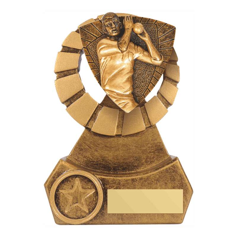 Antique Gold Resin Cricket Bowler Award 140mm – Ant Gold